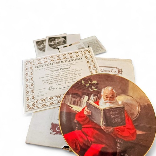 Santa's Promise 3rd Issue Plate Browning Santa's Christmas Knowles 1991 COA - Picture 6 of 10