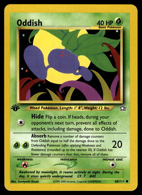 First Edition Oddish #068/111 Neo Genesis Pokemon Near Mint or Better