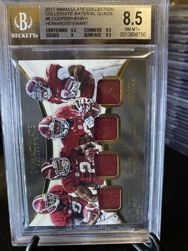 2017 Immaculate Quad, COOPER,DERRICK HENRY, HOWARD, STEWART/99 Alabama BGS 🔥 - Picture 3 of 9