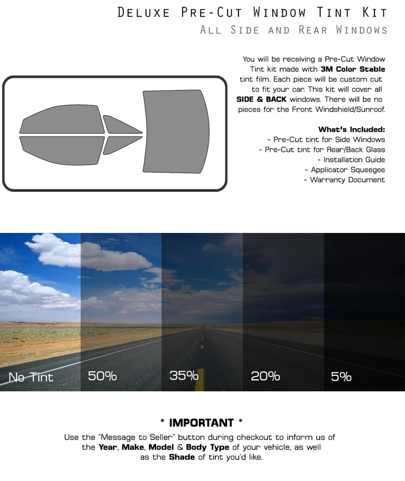 3M 彩色稳定预切窗户色调玻璃膜适用于凯迪拉克 CTS 2011-2015 Coupe — 第 3/4 张图片