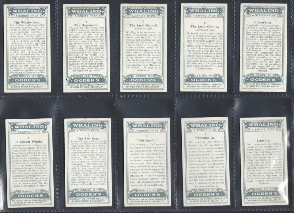 OGDENS - WHALING - FULL SET OF 25 CARDS - Image 2 of 4