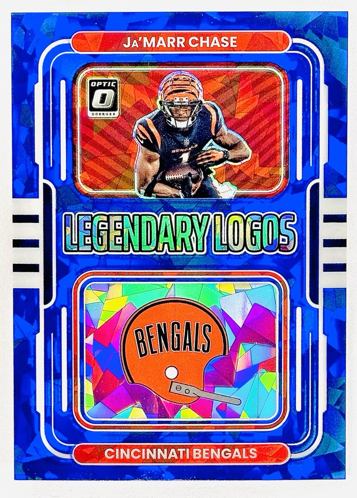 2022 Donruss Optic JA'MARR CHASE Legendary Logos #LL-7 Ice /15 Prizm Insert 🔥