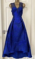GORGEOUS COAST COBALT BLUE JACQUARDFIT FLARE OCCASION MIDI MAXIDRESS SIZE 12.