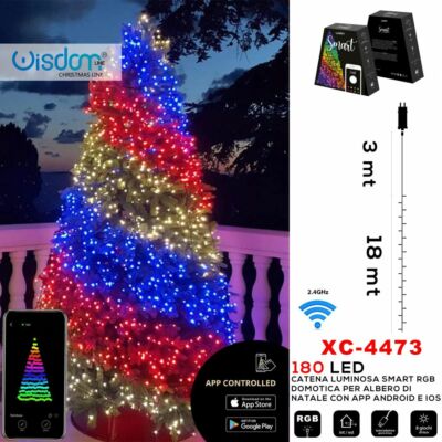 Smart Lichterkette Rgb Wifi mit App Weihnachtsbaum Lichter 180 Led Xc-4473 wis