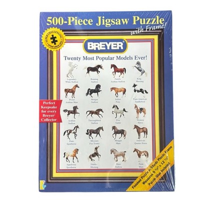 Breyer Horse Jigsaw Puzzle ''20 Most Popular Models Ever'' w Frame 2002 NEW Sealed