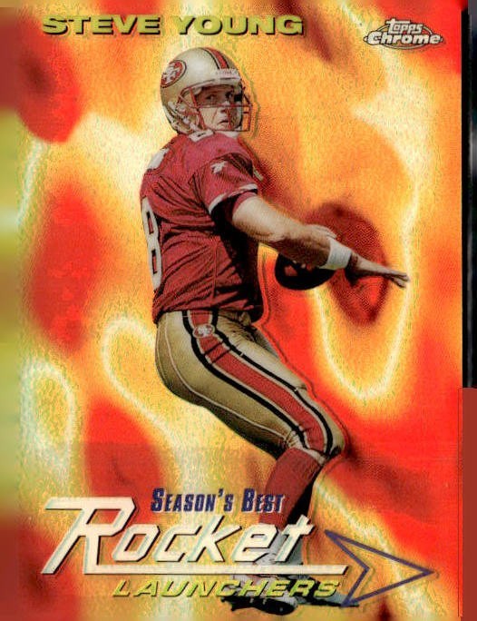 STEVE YOUNG 1999 TOPPS CHROME SEASON'S BEST REFRACTOR SB8 (ID 237)