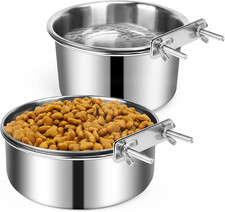 Dog Crate Water Bowl, 2 Pcs Stainless Steel Large Dog Bowls 40Oz  60Oz, Durable