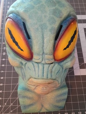 Alien Blue Tetz Garo Latex Deluxe Mask Ghoulish Productions Halloween Cosplay