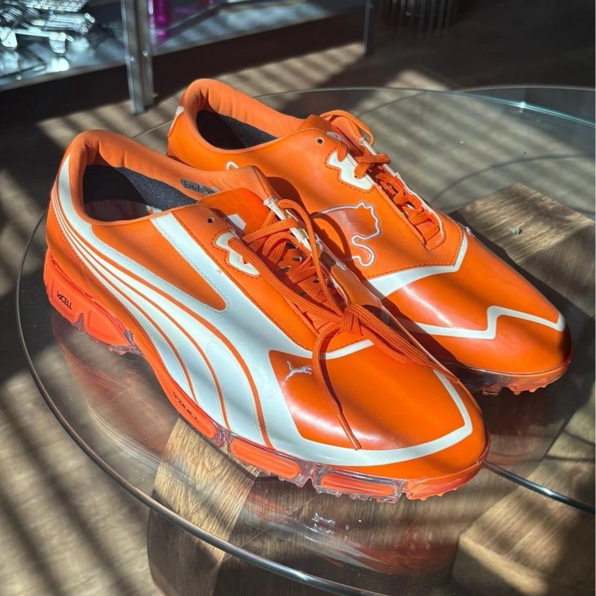 Puma Super Cell Fusion Ice Golf Shoes White, Orange, Silver Size 9.5 (18581607) Puma Super Cell Fusion Ice White/Rouge Red/Puma Silver Wo main image 2