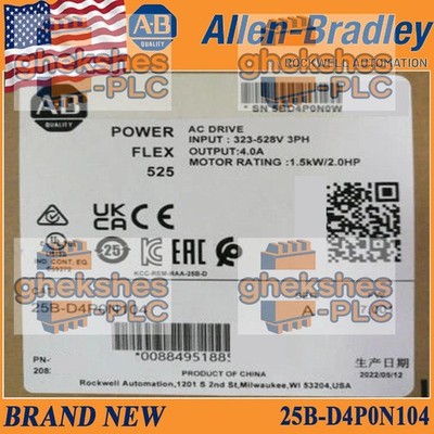Brand New AB 25B-D4P0N104/A AB AC Drive 25BD4P0N104 US Same Day Ship
