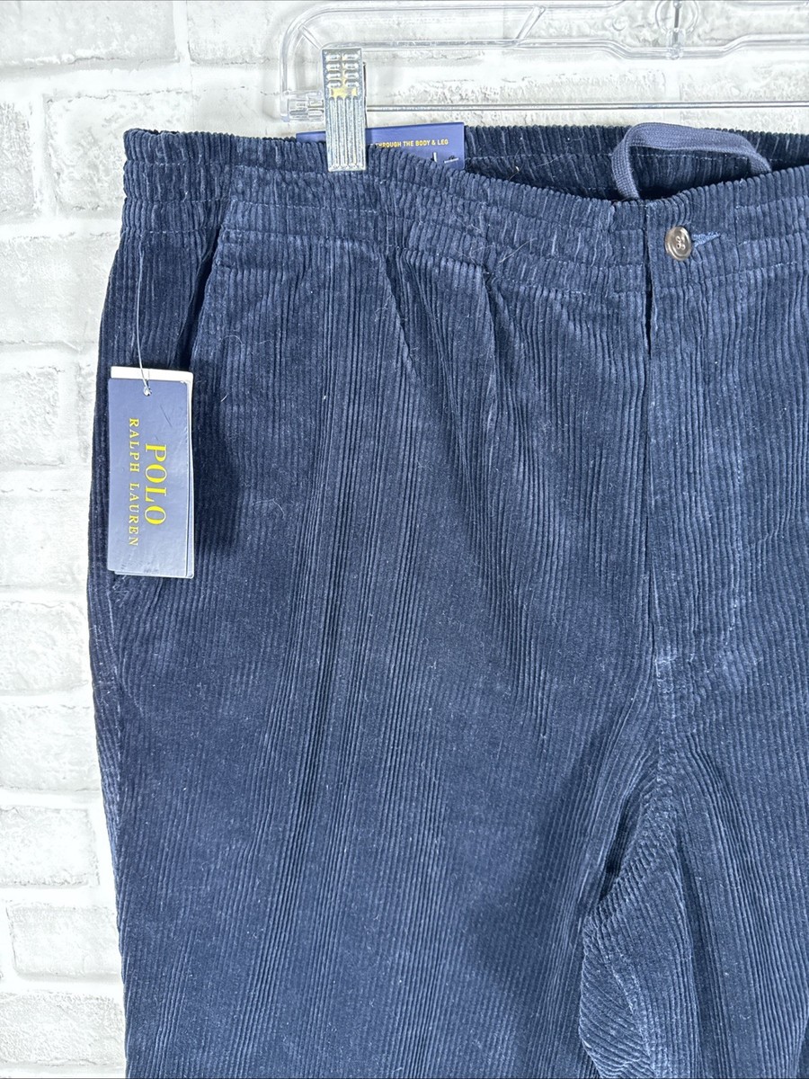 NWT Polo Ralph Lauren Navy Blue Classic Fit Draw String Corduroy