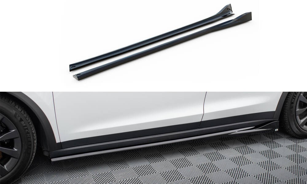 Rajouts des bas de caisse Maxton Tesla Model X Mk1 Facelift pour abaisser la ligne latérale