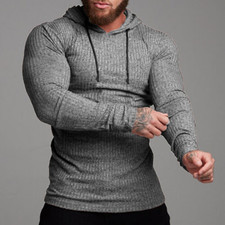 Men Knitted Long Sleeve Jumper Tops Casual Winter Sweater Pullover Slim Hoodie