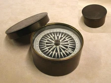 Victorian brass cased pocket compass, circa 1850