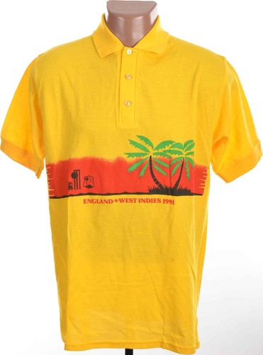 CRICKET ENGLAND WEST INDIES 1991 POLO SHIRT JERSEY WW MARKETING SIZE L ADULT