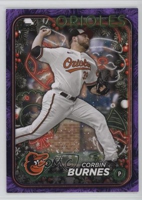 2024 Topps Holiday Purple Metallic Holiday Tree 61/99 Corbin Burnes #H7 02ri