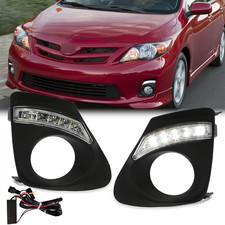 2pcs Led Drl Fog Signal Lamp Lights Wbezel For Toyota Corolla 2011 2012 2013