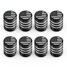 Pitlane Performance Tire Valve Stem Caps 8 Pack Aluminum American Flag