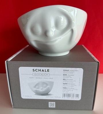 Fiftyeight Products Schale Müslischale Schüssel 500 ml Weiß Glücklich
