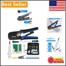 10-in-1 RJ45 Crimp Tool Kit with Cable Tester - Ultimate Networking Solution
