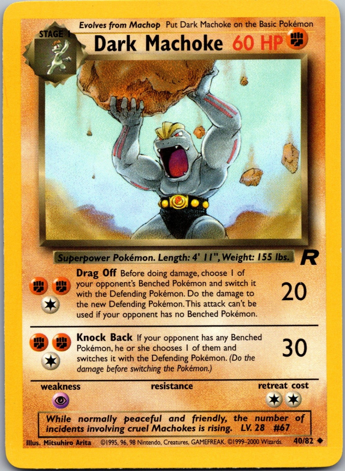 Dark Machoke Uncommon Team Rocket 40/82 NM