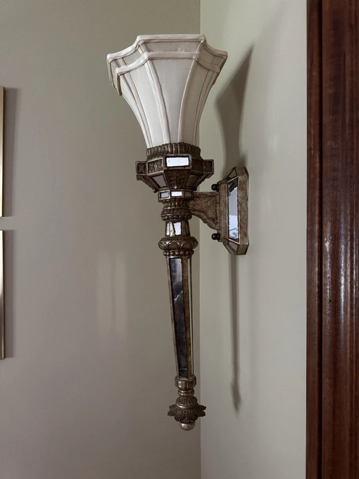 Aplique de pared con espejo dorado y esmaltado Palacio de Versalles 11 x 33 Foto 4 de 4