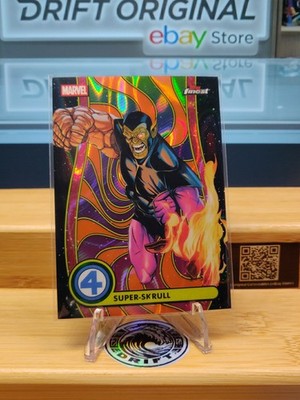 Super-Skrull #5/5, 26 Topps Finest Fantastic Four Blacklight Neon Red BL-084 