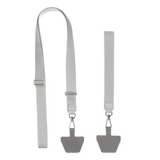 2Pcs Phone Lanyard with Wrist Strap and 2 Patches, Gray