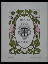 E. BELVILLE, COMPOSITION POUR LE THEATRE D'ASTREE, PARIS - LITHOGRAPHIE 1911