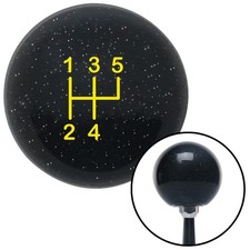 Yellow Shift Pattern 49n Black Metal Flake Shift Knob W M16x1.5 Insert Shifter Yellow Shift Pattern 49n Black Metal Flake Shift Knob W M16x1.5 Insert Shifter