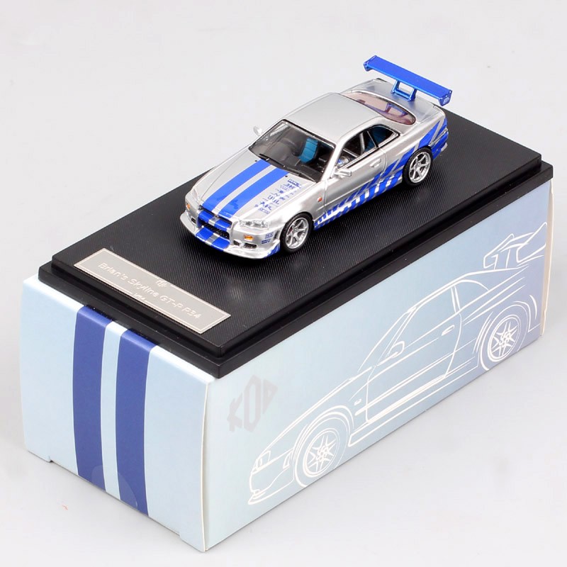 KOD 1/64 Scale Brian Nissan Skyline GTR R34 Racer Car Model GFCC