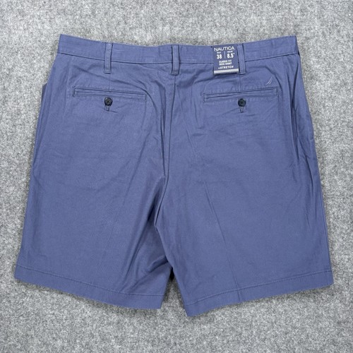 Nautica klassische Passform Deck Shorts für Herren - blau indigo 38 W 8,5" Schrittlänge Stretch neu mit Etikett - Bild 3 von 10