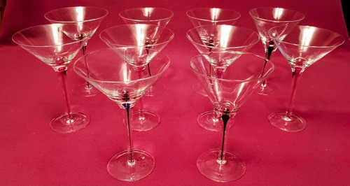 Vasos de Martini Lágrima - Juego de 4 Rojos, Juego de 4 Azul, 1 Individual Negro y 1 Azul - Imagen 10 de 13
