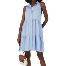 Pomander Place Blue Seersucker Sailor Dress Size XXL