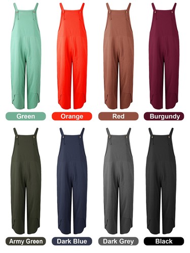 Relaxed Fit Sleeveless Jumpsuit 5XL Comfort Cotton with Pockets - Picture 8 of 10