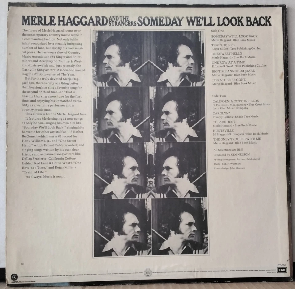 MERLE HAGGARD AND THE STRANGERS Someday We'll Look Back CAPITOL ST835 US 1971 LP - Image 2 of 3
