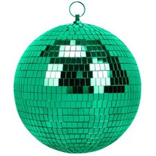 Mirror Ball with Hanging Ring 8 Inch Disco Party DJ Stage Decor Green