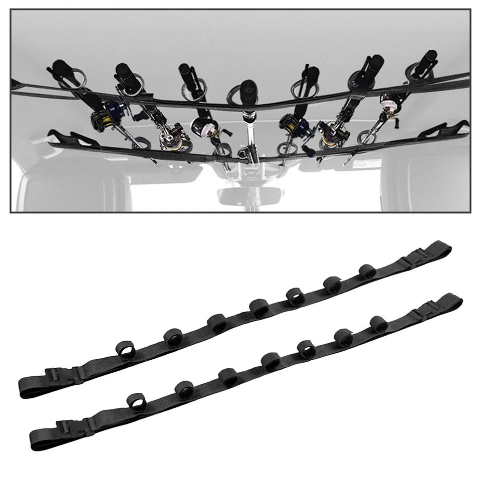 Soporte portaequipajes de 2 piezas para vehículo caña garaje furgoneta de pesca Foto 3 de 4