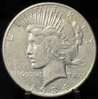 1934-S US Peace One Dollar S$1 Silver Coin