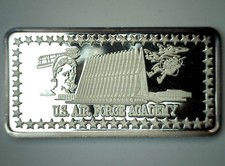 1973 Air Force Academy Silver Art Bar Hamilton Mint Wonders of America 1oz .999