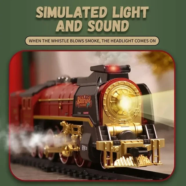 Christmas Train Toy Set Remote Control with Smoke Lights & Sound | FREE SHIPPING - Image 2 of 4