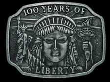 TA17131 VINTAGE 1985 100 YEARS OF THE STATUE OF LIBERTY COMMEMORATIVE BUCKLE