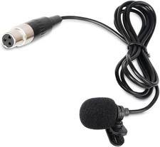 Lavalier Lapel Microphone with Mini XLR Jack, Hand-Free Clip-on Lapel Mic Compat