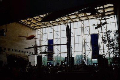 c1980's Kodachrome 35mm Slide, Space Exploration Museum Exhibit Crowd exhibition