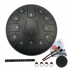 12" 13 Note Tongue Drum Handpan Drum C-Key Meditation Worry Free Drum Instrument