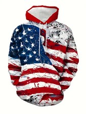 Patriotic American Flag 3D Print Hoodie - All Over Print 3D Hoodie
