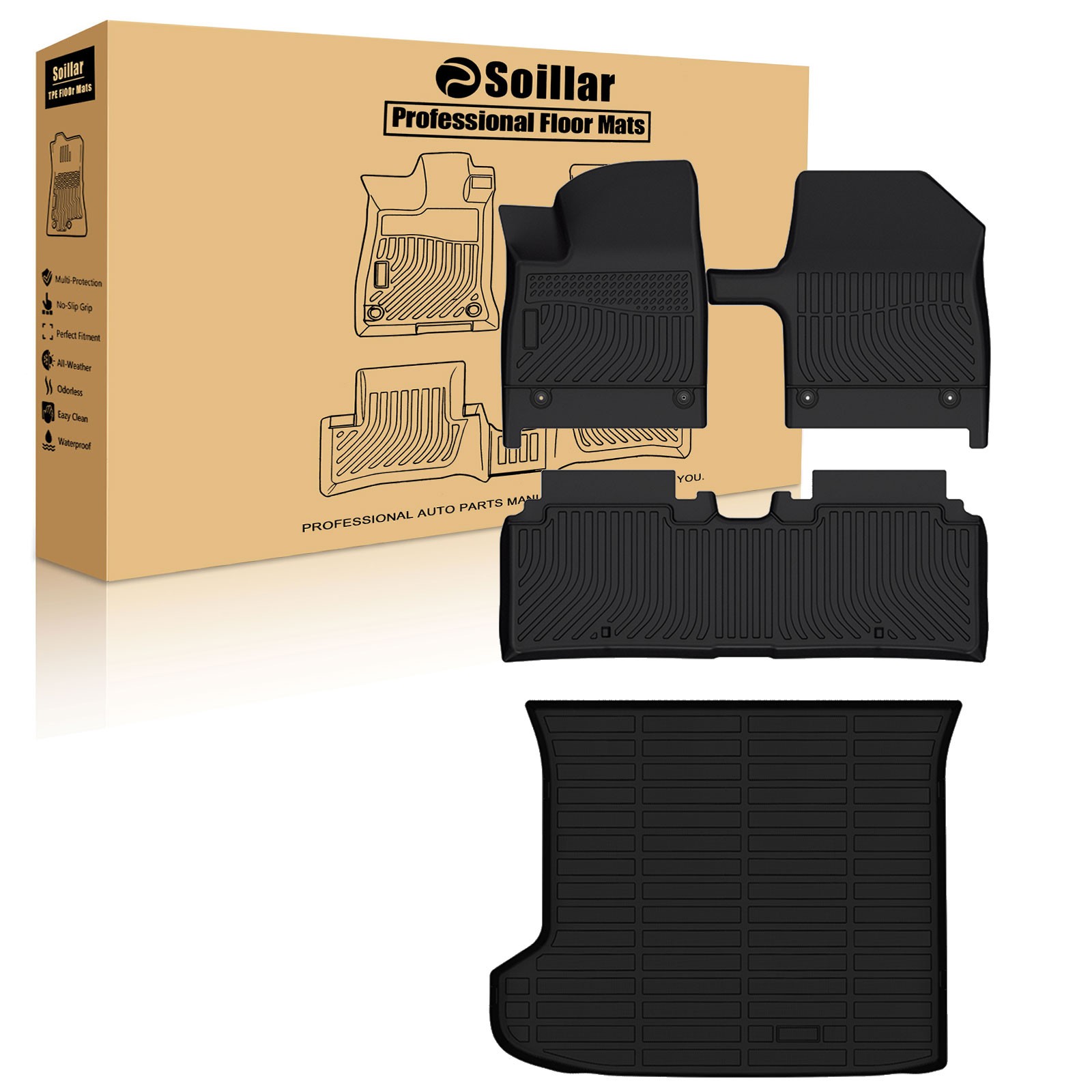TPE Floor Mats & Trunk Cargo Liner For 2022-2024 Kia EV6 Power Seat Replacement
