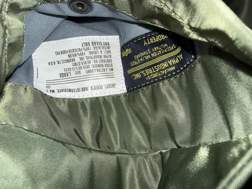 Alpha Industries Vintage Bomber Jacket MA-1 Men’s Size L Slim Fit image 10