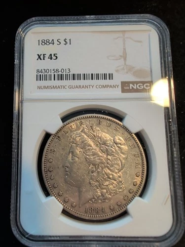 1884 S Morgan Silver Dollar ~ San Francisco Mint ~ Graded by NGC XF45 ~ Key Date