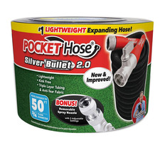 Pocket Hose 50 Ft Silver Bullet Wturbo Shot Nozzle Multiple Spray New Pocket Hose 50 Ft Silver Bullet Wturbo Shot Nozzle Multiple Spray New
